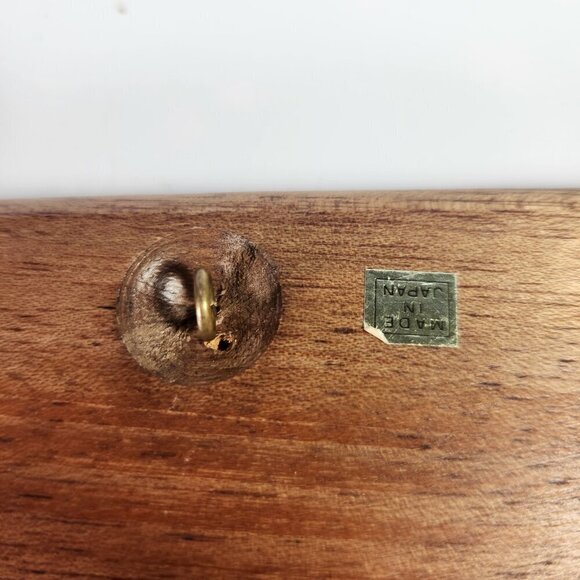 Charcuterie Cheese Board Tray with Ceramic Tile in the Center Vintage 70s Japan - Picture 9 of 11